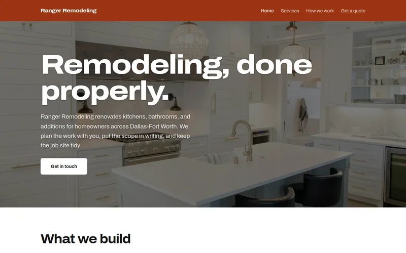 Preview of the General contractor — four pages example site