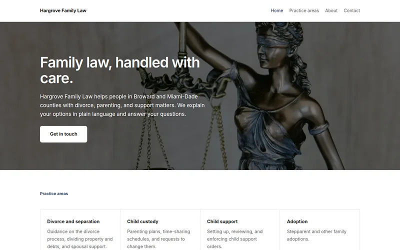 Preview of the Law practice — four pages example site