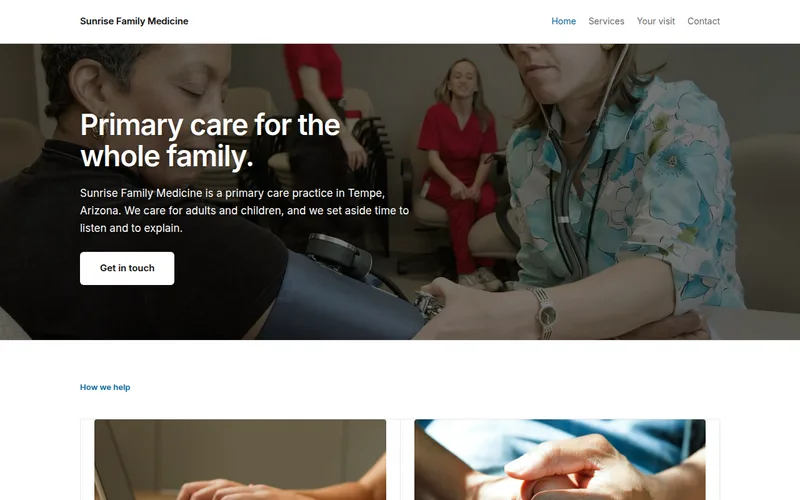 Preview of the Family medical practice — four pages example site